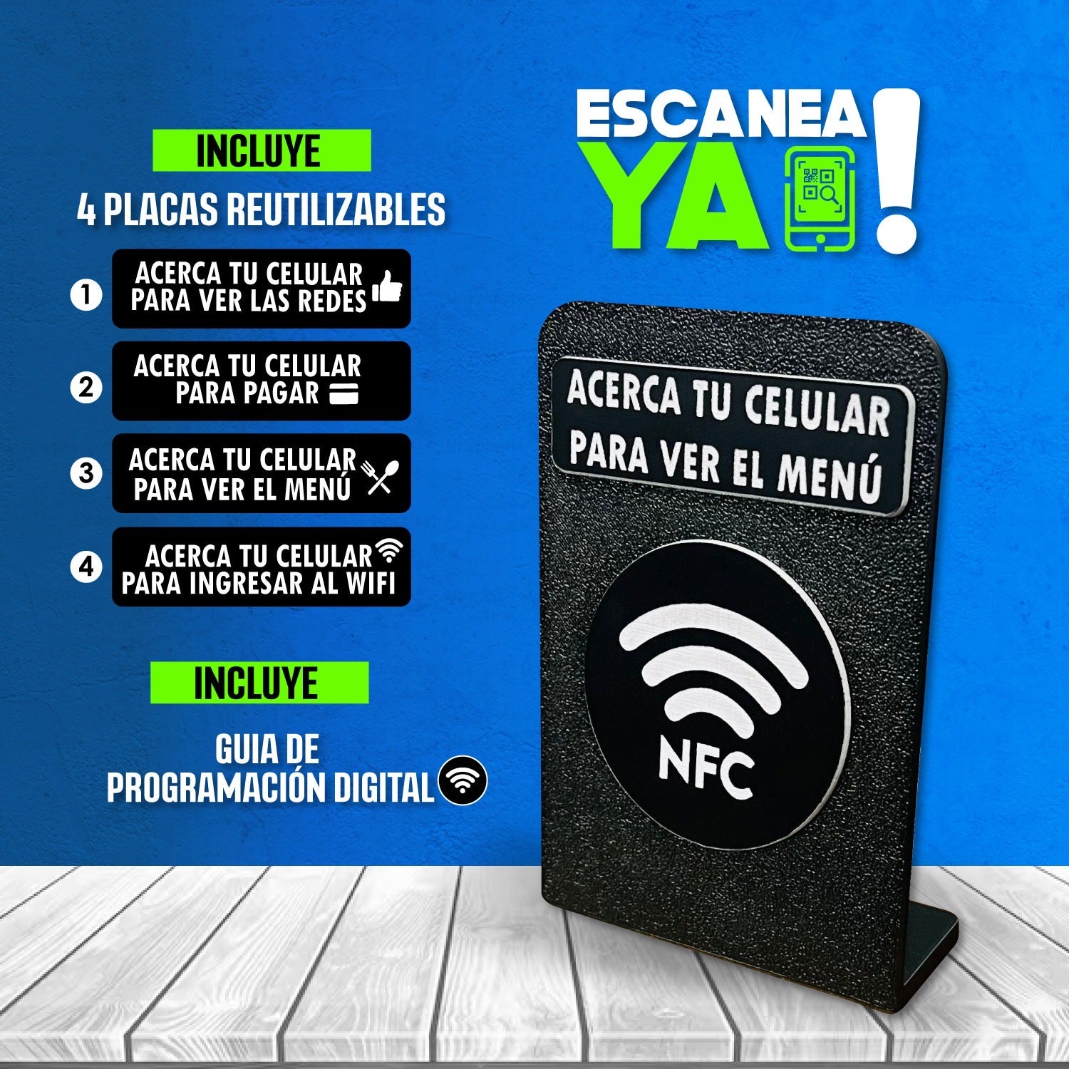 Stand 1.0 NFC para Restaurantes – Experiencia Digital en Mesa