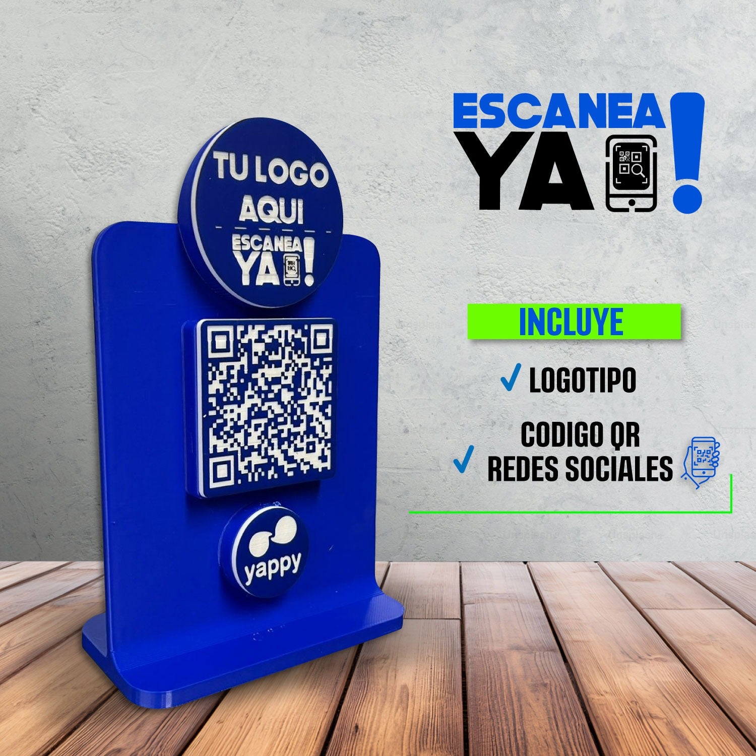 Stand EscaneaYa – QR  para pagos y redes 10 CM